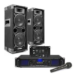 MAX 6" Party Speakers and Amplifier, DJ Mixer & PA Mic FPL700 with MP3 Bluetooth