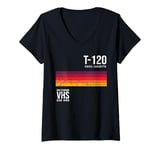 Womens Vintage 80s VHS video cassette tape V-Neck T-Shirt