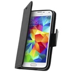 Fancy style cover, wallet case with stand for Samsung Galaxy S5, S5 New – Black