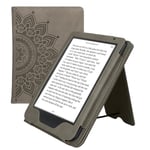 kwmobile Étui Compatible avec Kobo Clara BW/Colour Coque - Étui à Rabat magnétique Tablette eReader Daim synthétique - Gris