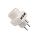 Adaptateur Triple Prise Schuko + 16A Double-étape P17/11 - Bouchon Schuko Blanc