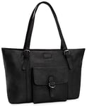 LEABAGS Sac à main pour femmes | Shopper en cuir véritable de qualité supérieure | Sac ordinateur portable 16 pouces | Sac d'affaires | Sac pour travail, université ou shopping | Nature Noir