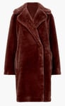 French Connection Buona Faux Fur Long Coat, Womens Overcoat UK Size 10, Small