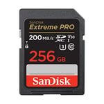 SanDisk 256GB Extreme PRO SDXC card, SD Card, V30 Memory Card, 4K UHD, up to 200 MB/s, SanDisk QuickFlow Technology, RescuePro Deluxe Data Recovery Software, UHS-I, Class 10, U3, V30