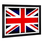 Big Box Art Framed Print of Union Jack British Flag (5) Design | Wall Art Picture | Home Decor for Kitchen, Living, Dining Room, Bedroom, Hallway, Office, Black, A2 / 24.5x18 Inch / 62x45cm