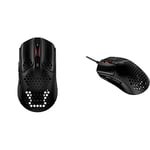 HyperX Pulsefire Haste – Souris de Jeu sans Fil - Ultra-Légère, 61 g, 100 Heures d’Autonomie, sans Fil 2.4 Ghz – Noir/Rouge & Pulsefire Haste – Souris de jeu – Ultralégère, 59g, Coque en nid d'abeille