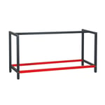 Pied établi 175 cm acier anthracite rouge support bureau emballage atelier Helloshop26 16_0002510