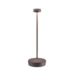 Zafferano, Lampe Swap Pro, Lampe de Table Rechargeable et Sans Fil avec Contrôle Tactile, Convient pour le Salon et l'Extérieur, Dimmer, 2700 K, Hauteur 32,5 cm, Couleur Corten