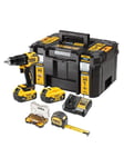 Dewalt DCZ100P2KT-QW 100 year XR 18V ​​5Ah drill kit measurement and accessories box