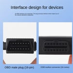 Tlily - OBD2 un Divisé en Deux Fils Adaptateurs 16 Broches Cœurs Câble D'Extension obd Connecteur Adaptateur Universel avec DC5521