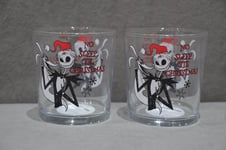 2x Nightmare Before Christmas Jack Skellington & Zero Mixer Glass 32cl 320ml