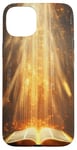 iPhone 15 Plus Catholicism Open Bible Rays Spiritual Divine Case