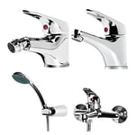 EM Robinets Mitigeur Mitigeur Tapy Chrome Poli Eau Chaude Froide pour Salle de Bains Économie D'eau (Lavabo-Bidet-Baignoire)