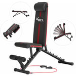 Km-fit - Banc musculation multifonction pliable entraînement complet fitness sport - Rouge / Noir