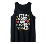 VIOLETA Personalized Retro Girls Custom VIOLETA Name Tank Top