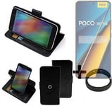 For POCO X6 protective case + Bumper black cover bag wallet flipstyle Case Cover