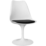 Chaise de salle à manger - Chaise pivotante blanche - Tulip Noir - Cuir végétalien, Métal, pp - Noir