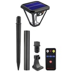 Lampe Solaire de Jardin avec TéLéCommande 2 FaçOns D'Installer la Lampe Murale Lampes Solaires éTanches au Sol pour la Pelouse de Sol de Patio de Cour