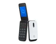 ALCATEL 2057 - Téléphone Portable Simple à Clapet 2G Bluetooth - Mobile pour Tous Grand Écran QVGA 2,4" - Batterie Longue Durée 970mAh - Caméra Intégrée VGA - Accessoires Inclus - Pure White