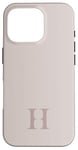 Coque pour iPhone 16 Pro Lettre H Monogramme Initiale H Beige Marron Cadeau pour Elle Femme