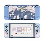 GeekShare Hard PC Protective Case for Switch OLED Model Cute Bunny Slim Cover Case Compatible with Nintendo Switch OLED - Purple Sakura Bunny