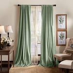 Martha Stewart Paire de Rideaux de fenêtre à Pattes arrière en Polyester, Vert, 127 cm de Large x 213,4 cm de Long (Lot de 2)