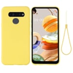 Cute Silicone Case for LG K61, Yellow Rubber Gel Soft Cover shockproof Protective Case for Girl Women Microfiber lining Cover Stain resistant Case for LG K61