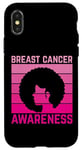 Coque pour iPhone X/XS Elle est courageuse, belle sensibilisation au cancer du sein, femmes noires