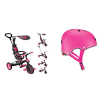 Globber Jeunesse Unisexe Tricycle, Rose, Taille Unique & Casque Primo XS/S - Casque de Protection pour Les Enfants, Rose Intense