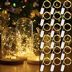 HXWEIYE 18 Pack Fairy Lights Battery Operated, 7ft 20LED Warm White Led Mini String Lights Mason Jar Lights, Waterproof Firefly Starry Lights for Mason Jars Indoor Outdoor Wedding Party Crafts DIY