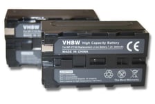 vhbw 2x Batterie compatible avec Came-TV ULTRA SLIM 576B 3200 - 5800 K, BOLTZEN B-30S, BOLTZEN B-30 caméra vidéo caméscope (3600mAh, 7,2V, Li-ion)