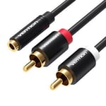 Vention VAB-R01-B100,3.5mm Female to 2x RCA Male, 1m