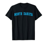 North Dakota Varsity Style Roughrider State Throwback Black T-Shirt