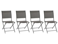 Lot De 4 Chaises De Jardin En Aluminium Pliables Anthracite Axant - Hespéride