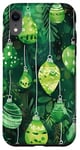 Coque pour iPhone XR Vert Aquarelle Ethnique Lumières de Noël Motif Décor