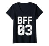 Womens Vintage BFF 03 Best Friends Matching Bestie Friendship Day V-Neck T-Shirt