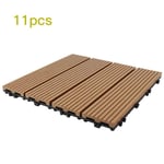 Lot de 11!!!Dalle de terrasse en composite bois-plastique pour jardin,balcon.Planche d'épissage,30x30 cm,PE,Abricot®HOMBUY