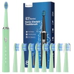 Sonic Electric Toothbrush for Adults and Kids - Rechargeable Sonic Toothbrush with 8 Brush Heads, 120 Days of Use with 3-Hour Fast Charge, 5 Modes with 2 Minutes Built in Smart Timer, Gift for Family