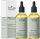 Hair Growth Oil Twin Pack 100% Natural Hair Oils - 100Ml Hair Growth Rosemary Oi