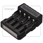 Chargeur de Batterie 18650 4 Emplacements DC 5V pour au Lithium Rechargeable 3.7V