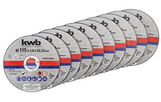 kwb Disques à tronçonner minces pour meuleuses angulaires 115 mm Disque de tronçonnage p. Acier inoxydable INOX en boîte de rangement avec bouchons d'oreille ABM. 115 x 1,0 x 22,23, Ø