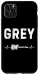 Coque pour iPhone 11 Pro Max Grey Guitare Battement De Coeur Musique Guitariste