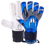 Ho Soccer Suprême Pro Kontakt Evolution Gants de Portier Mixte Adulte, Bleu/Noir/Blanc, 8.5