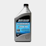 Quicksilver Mineralolja till 4-takt inom- & utombordare 4-Stroke Marine Engine Oil 25W-40, för bensin- dieselmotorer, NMMA FC-W, 1 liter