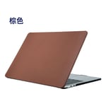 Applicable A Macbook15.6 Apple Notebook Leather Computer Case Por13.3 Frosted Wood Grain Flash Gold Protective Case-Brown- New 13.3air A1932/A2179/A2337