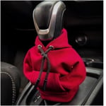 Hoodie Car Gear Shift Cover Mode Gearshift Hoodie Bil Gear Shift Knop Cover red