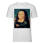 T-Shirt Homme Col Rond Mona Lisa La Joconde Fernando Botero Peinture Portrait Grosse Dame