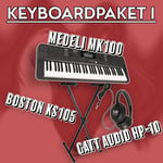 Keyboardpaket 1: Medeli MK100 + Hörlurar & Stativ