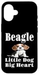 Coque pour iPhone 16 Drôle Beagle Little Dog Big Heart Dog Lover Mom Dad Grandma