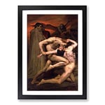 Big Box Art William Adolphe Bouguereau Dante and Virgil in Hell Framed Wall Art Picture Print Ready to Hang, Black A2 (62 x 45 cm)